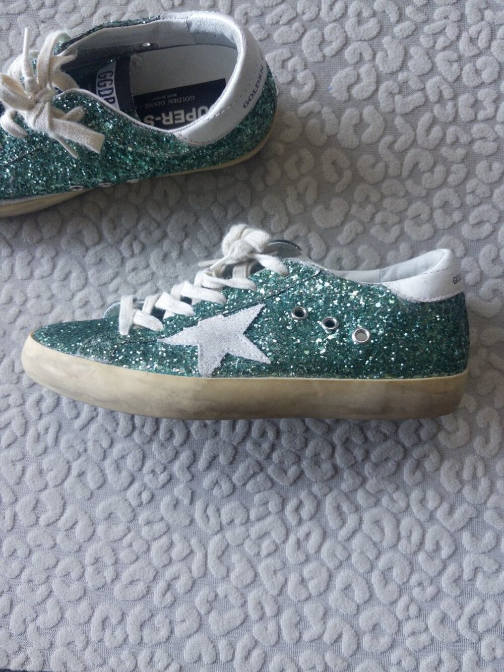 Golden Goose Green Sequin Sneakers